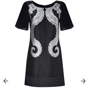 Helmut Lang Black Printed Seahorse Dress